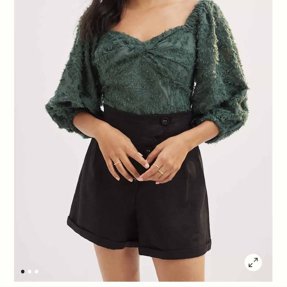 Anthropologie Textured Green Blouse